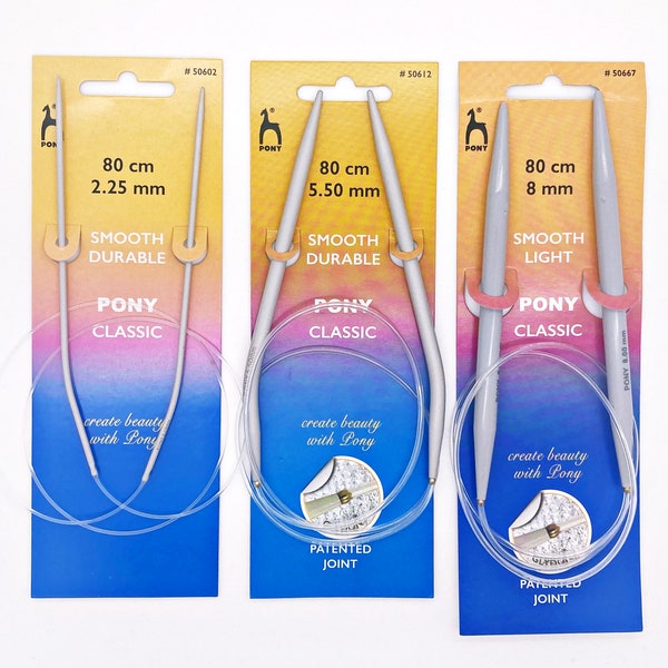 Circular Knitting Needles Pony Classic Fixed- 40cm, 60cm, 80cm, 100cm