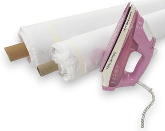 White Fusible Cotton Interfacing Material Dressmaking Iron-On Medium Woven