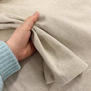 Plain Linen Look Fabric Cotton-Rich All over and Cushion Panel Kit image 4