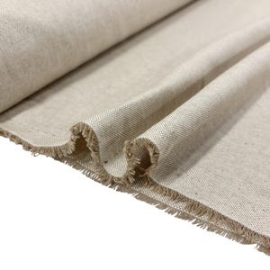 Plain Linen Look Fabric Cotton-Rich All over and Cushion Panel Kit image 1