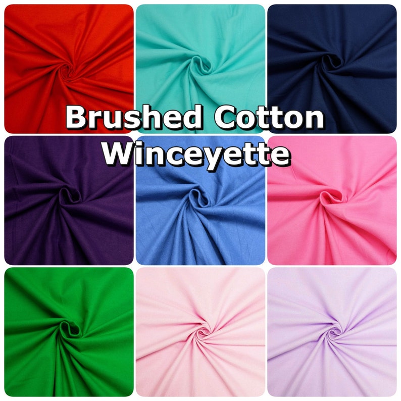 Plain Colour Soft Brushed Cotton Winceyette Dressmaking Craft Etsy