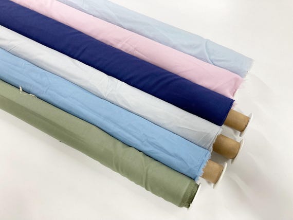 Cotton Lawn Fabric Plain Solid Colour Lightweight Dressmaking Material