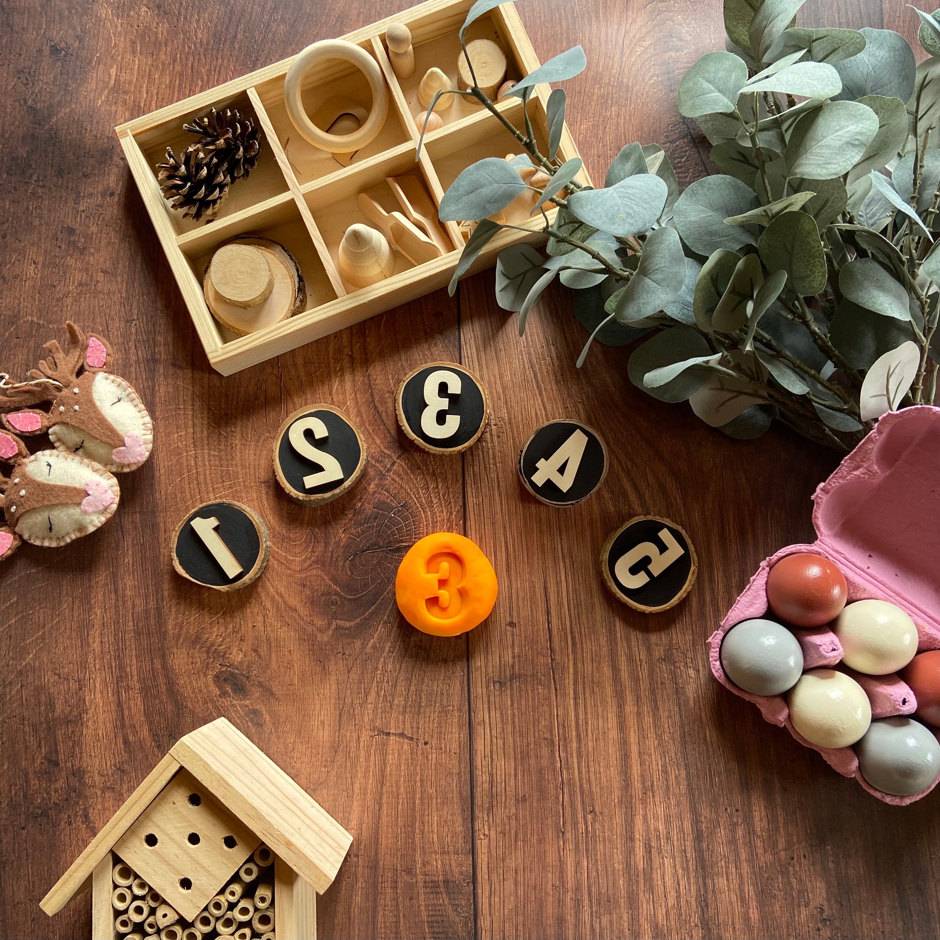 Easter playdough stamps, sensory kit tools, Easter basket filler,  montessori toys