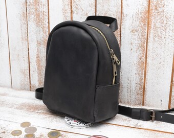 leather backpack, small backpack, Women's Backpacks, leather backpack women, black backpack, Rucksack, ladies backpack, City backpack, purse