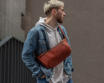 Leather fanny pack, Gift for man and woman, , leather waist pack, leather handmade belt bag, belt bag, hip bag, bum bag, festival bag, GIFTS