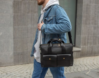 Leather laptop bag, Leather messenger bag, Leather satchel, leather men bag, bag for men, leather briefcase men's, Gift For Men, Laptop Bag