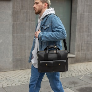 Leather laptop bag, Leather messenger bag, Leather satchel, leather men bag, bag for men, leather briefcase men&#39;s, Gift For Men, Laptop Bag