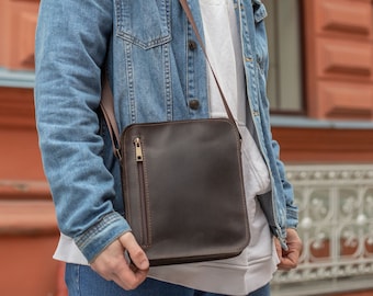 Personalisierte Herrentasche, Herren Ledertasche, Herren Umhängetasche, Herren Geschenk, Ledertasche für Männer, Herren Leder Geldbörse, Herren Tasche, Geschenk für Männer