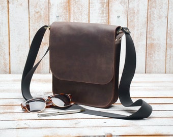 Leather bag, Men's crossbody bags, Mens gift, Leather bag for men, Mens leather purse, Leather satchel, Mens bag, Mens Shoulder bag, Leather