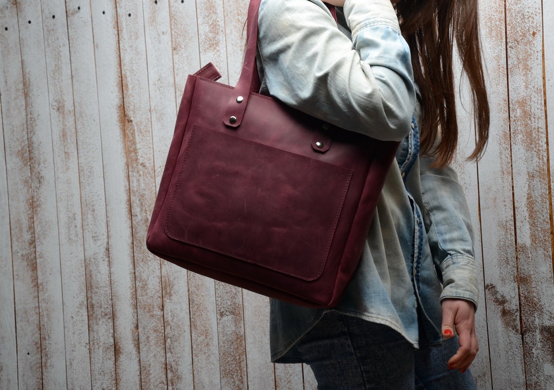 Leather Bag Market bags. Totes. Leather purse Laptop bag Etsy