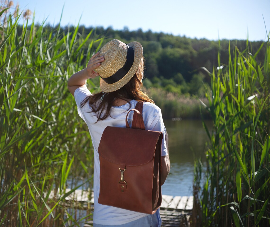 Leather Backpack Leather Backpack Women Backpacks Backpack Etsy