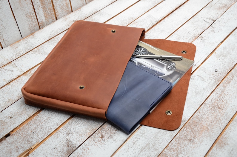 porta agenda//taccuino Cognac vera pelle Portadocumenti formato A5