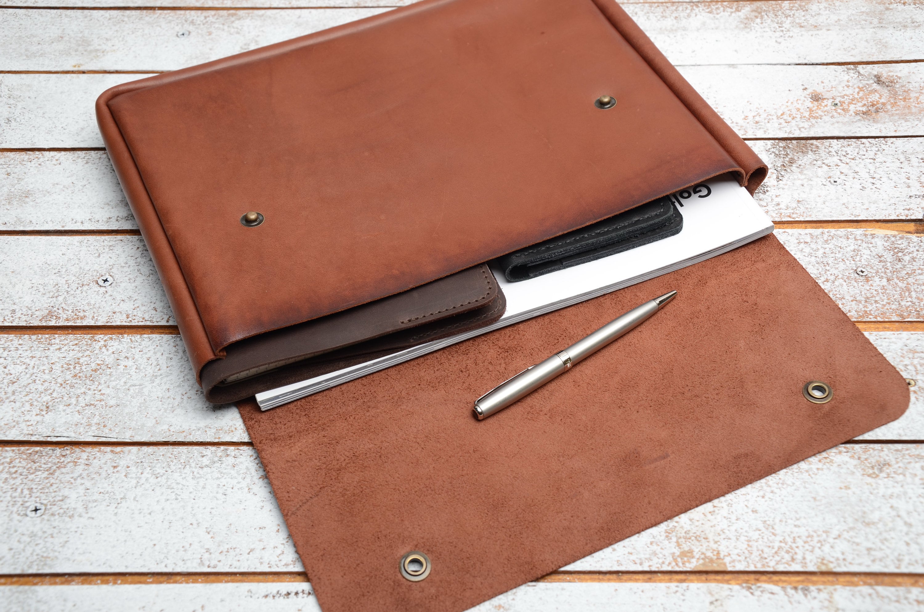 LEATHER PORTFOLIO Portfolio Leather folder Leather document Etsy