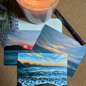 Fine art wenskaartenset van drie - Strandpakket