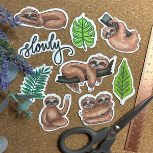 Illustrated sticker pack - sleepy sloths
