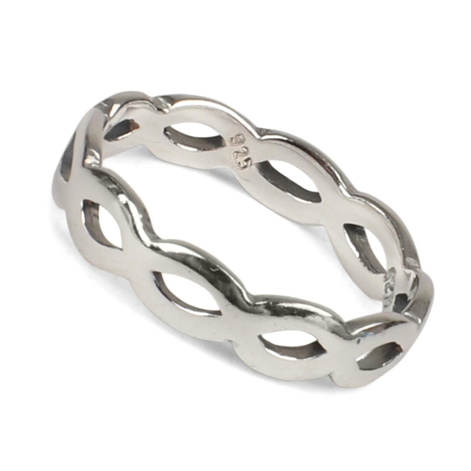 Solid 925 Sterling Ring Infinity Loop 4mm Band Ring in Sizes - Etsy