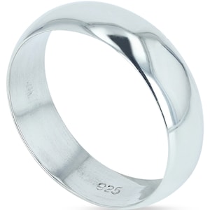 Solid 925 Sterling Ring 6mm Band Ring in Sizes G-Z/20 Different Sizes Available zdjęcie 3