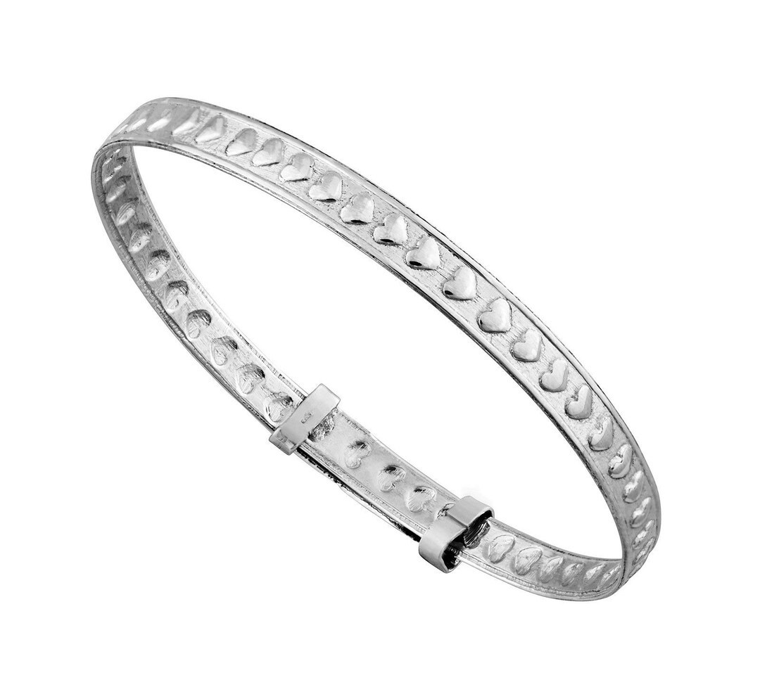 925 Sterling Silver Hearts Baby Bracelet Etsy