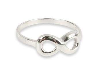 Solid 925  Sterling silver iNFINITY SYMBOL Ring in Sizes G-Z/20 Different Sizes Available