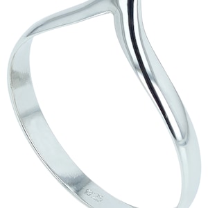 Solid 925 Sterling Ring wishbone stacking Ring in Sizes G-Z/20 Different Sizes Available image 2