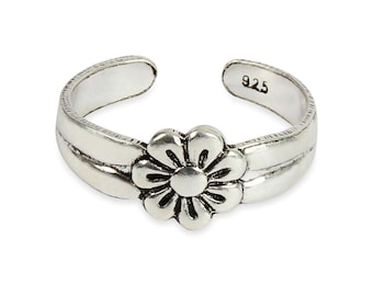 925 bague d’orteil en argent sterling massif Daisy Flower Toe