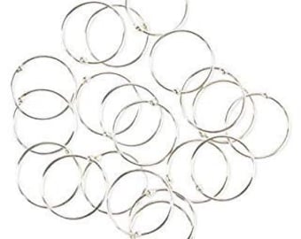 Pack of 20 solid 925 Sterling Silver Plain nose rings in sizes 8mm/10mm