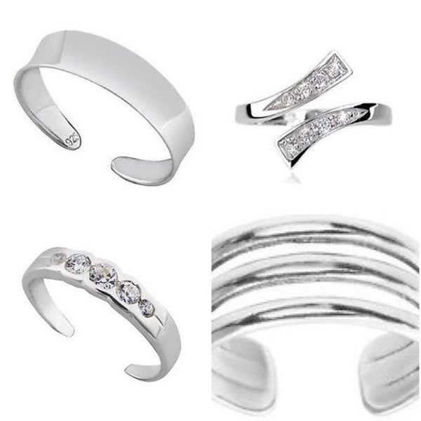 Set von vier 925 Sterling Silber Ringen,5cz,3 Band,uni,Schmuck Twist kommt Geschenk boxed