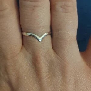 Solid 925 Sterling Ring wishbone stacking Ring in Sizes G-Z/20 Different Sizes Available image 4