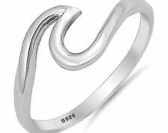 Stainless Steel Ocean Sea Wave Vacation Holiday Promise Statement Ring Stainless Steel Ocean Sea Wave Vacation Holiday Promise Statement Ring