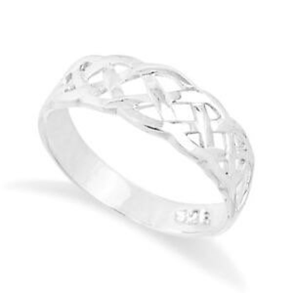 Bague à motif celtique en argent sterling 925 massif dans les tailles G-Z/20 différentes tailles disponibles