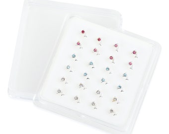 Pack De 24 Sólidos 925 Plata de Ley Dolphin jewel Nose Studs