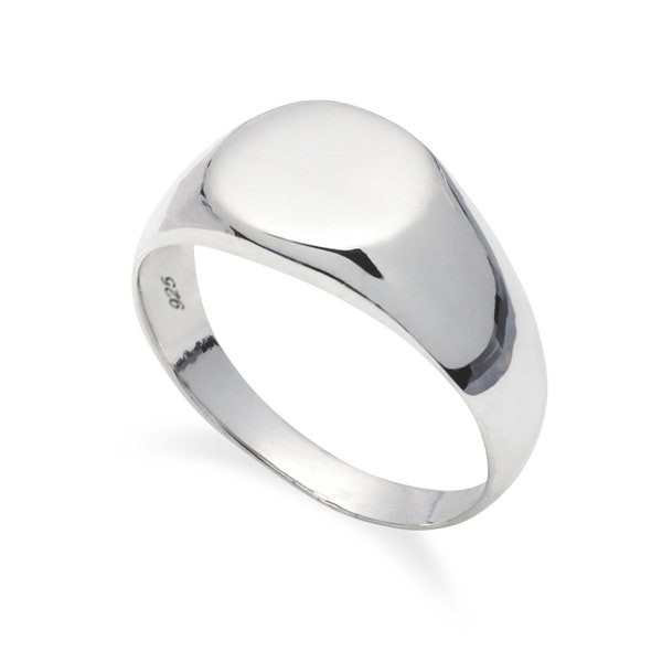 Solid 925  Sterling Ring Round Signet Ring in Sizes G-Z/20 Different Sizes Available