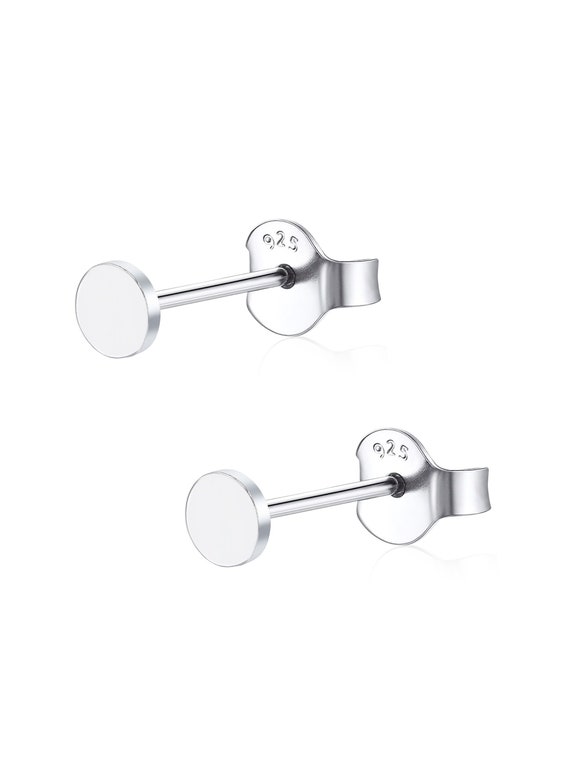 925 Sterling Silver Earring Studs With 5mm Round Flat Pad Legs