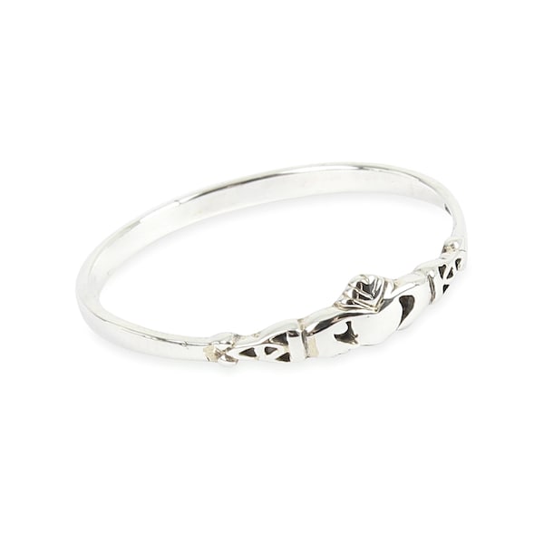 Solid 925  Sterling Silver Claddagh Stacking Ring in Sizes G-Z/20 Different Sizes Available