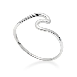 Solid 925  Sterling Ring Ocean Curve stacking Ring in Sizes G-Z/20 Different Sizes Available