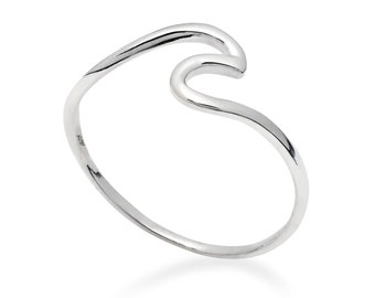 Solid 925  Sterling Ring Ocean Curve stacking Ring in Sizes G-Z/20 Different Sizes Available