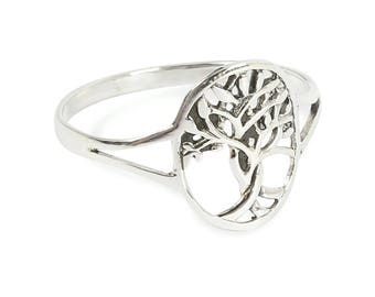 Solid 925  Sterling Silver Tree Of Life Ring in Sizes G-Z Comes Gift Boxed/20 Different Sizes Available