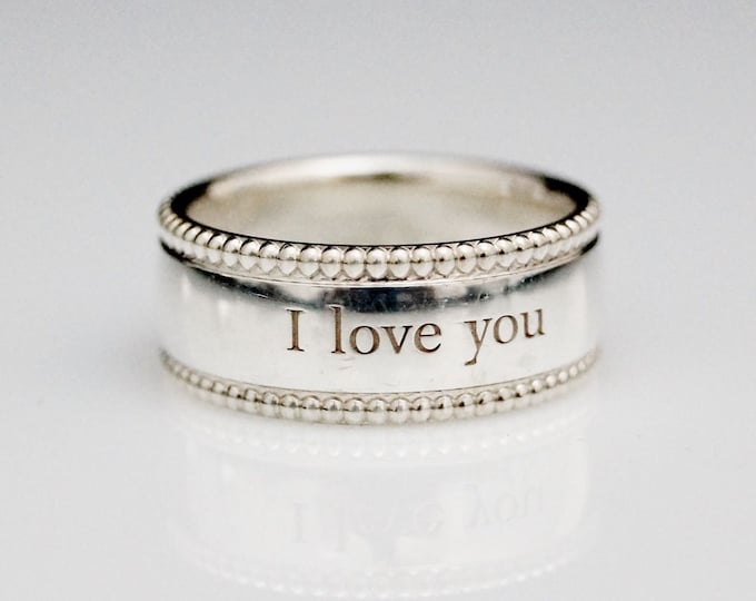 Solid 925  Sterling Silver Ring I Love You Ring in Sizes G-Z Gift Boxed/20 Different Sizes Available