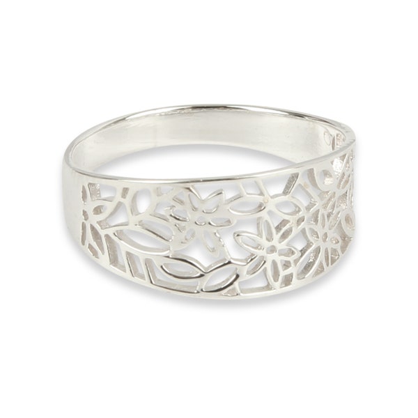 Bague à motif filigrane en argent sterling 925 massif dans les tailles G-Z en boîte cadeau/20 tailles différentes disponibles