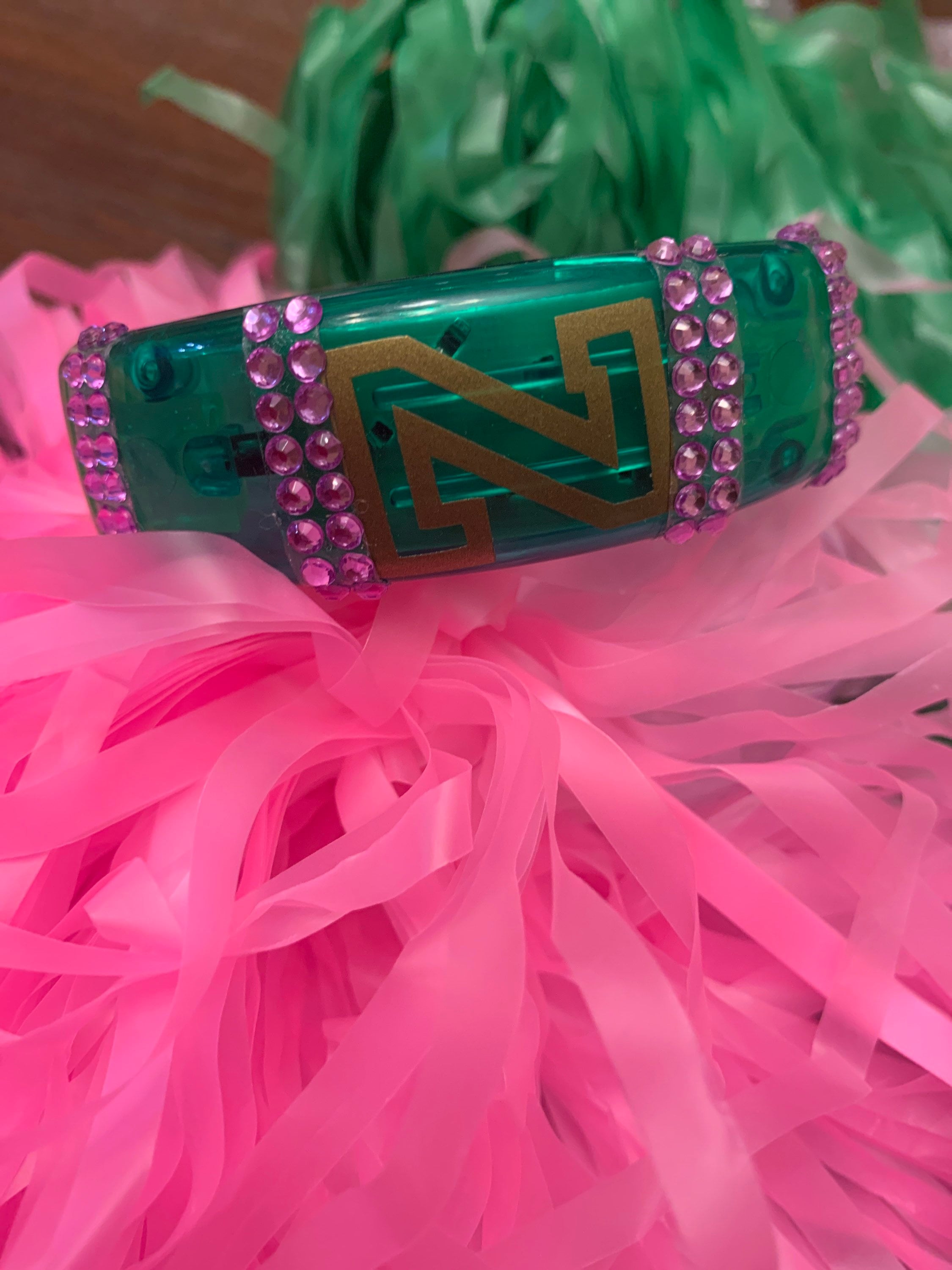 Zoms Poms cheer hair bow/ pink hair bow/ zombie bows / zombie cheer bow