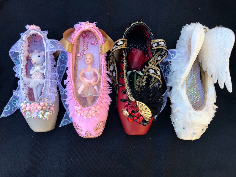 Costume inspired Nutcracker ballet pointe shoe/ decorated Etsy