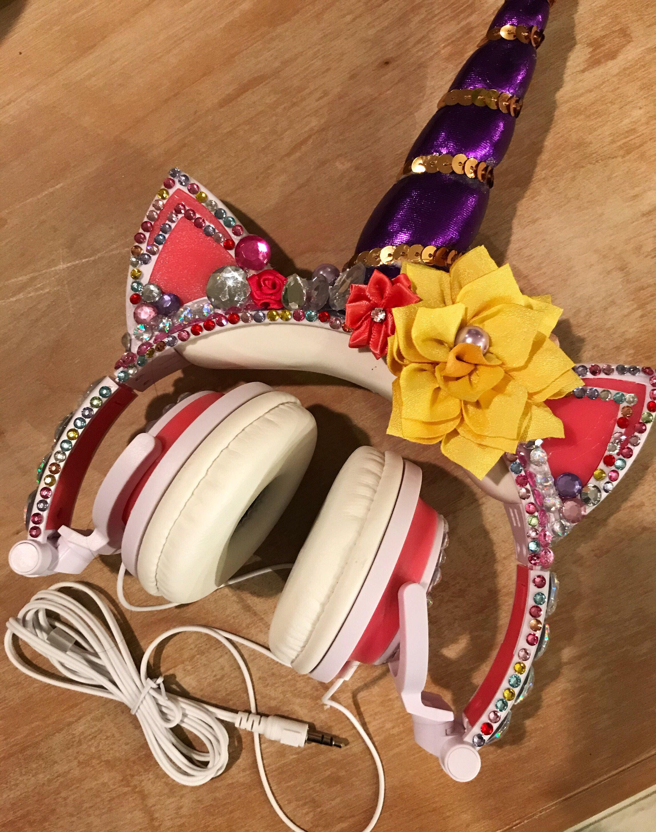 unicorn headphones ! Kids headphones ! Childrens ear phones unicorn