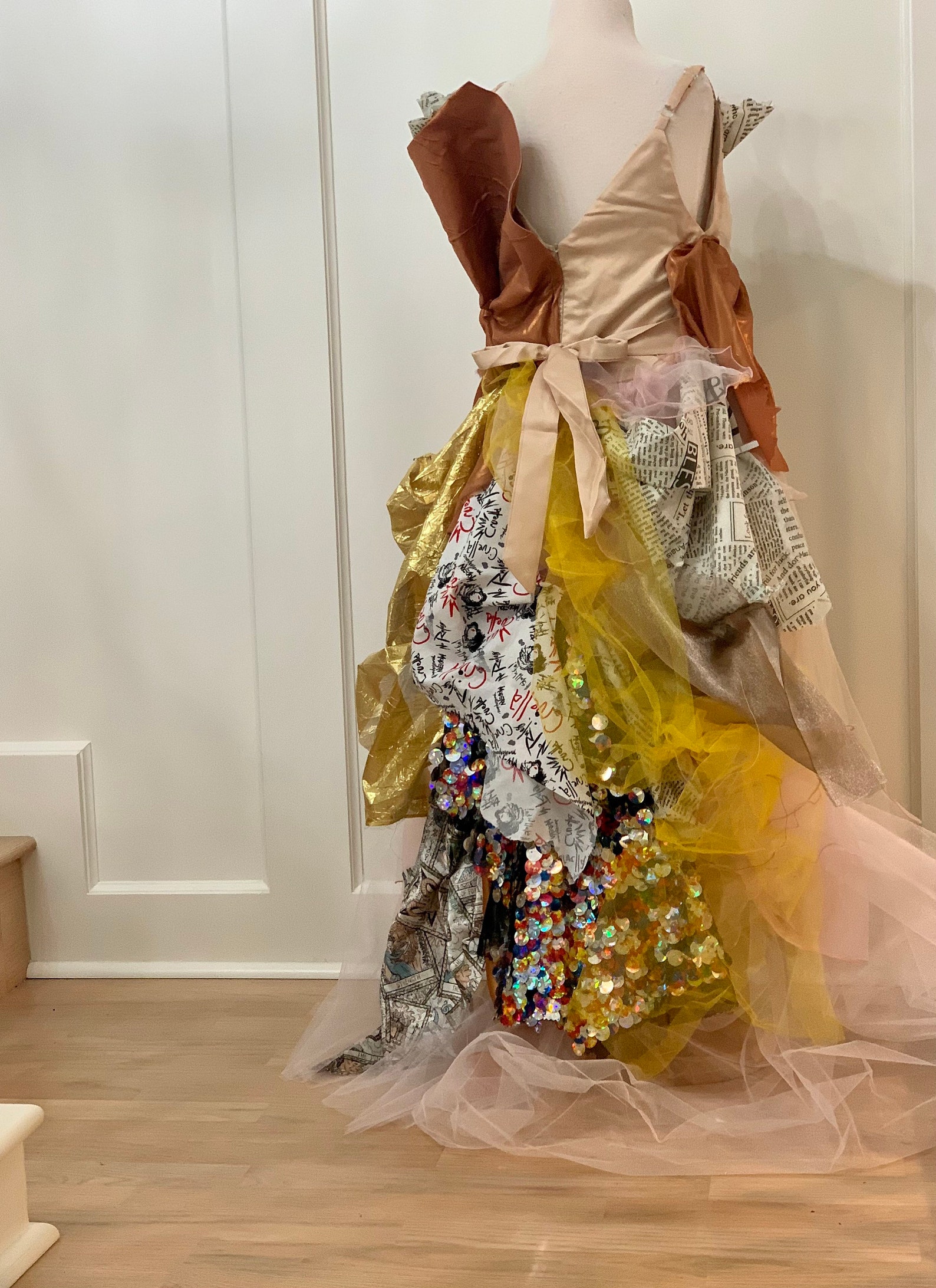 Cruella 2021 /cruella Newspaper Dress/ Cruella Trash Dress Etsy