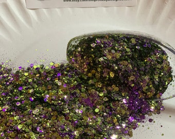 Witches Brew - Custom Blend Chunky Mix - 2 oz- Polyester Glitter - Solvent Resistant