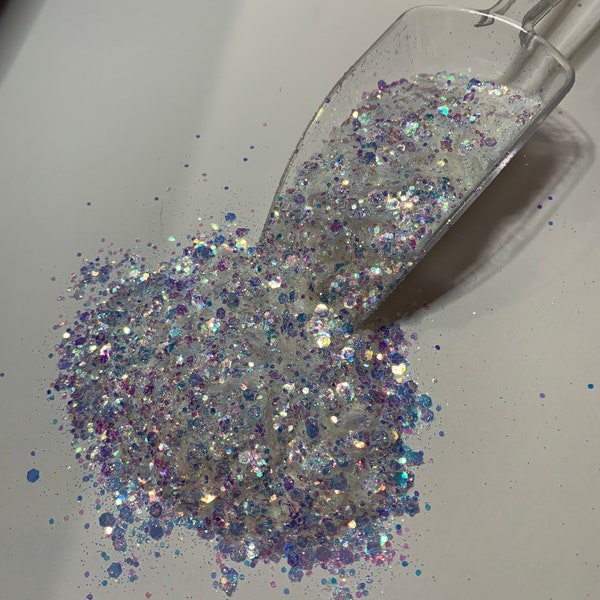 Opal Crush Chunky Mix - 2 oz- Polyester Glitter - Solvent Resistant