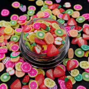 Fruit Ninja - Rebanadas de arcilla polimérica - Trozos de fruta artificiales - Trozos de fruta polimérica