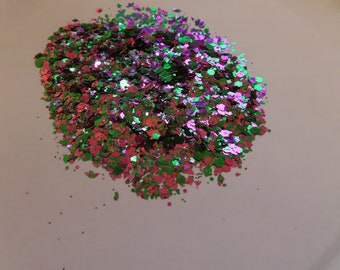 Pink Ivy Chunky Mix - Ultra Fine .008 Loose Glitter - 2 oz- Polyester Glitter - Solvent Resistant
