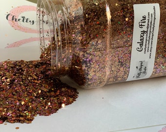 Golden Fire Chunky Mix - 2 oz- Polyester Glitter - Solvent Resistant Previously Galaxy Fire