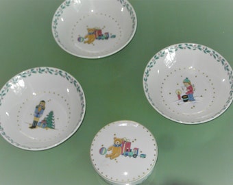 Kaiser Germany Christmas Scene bowls and jar  {cin1538bt]