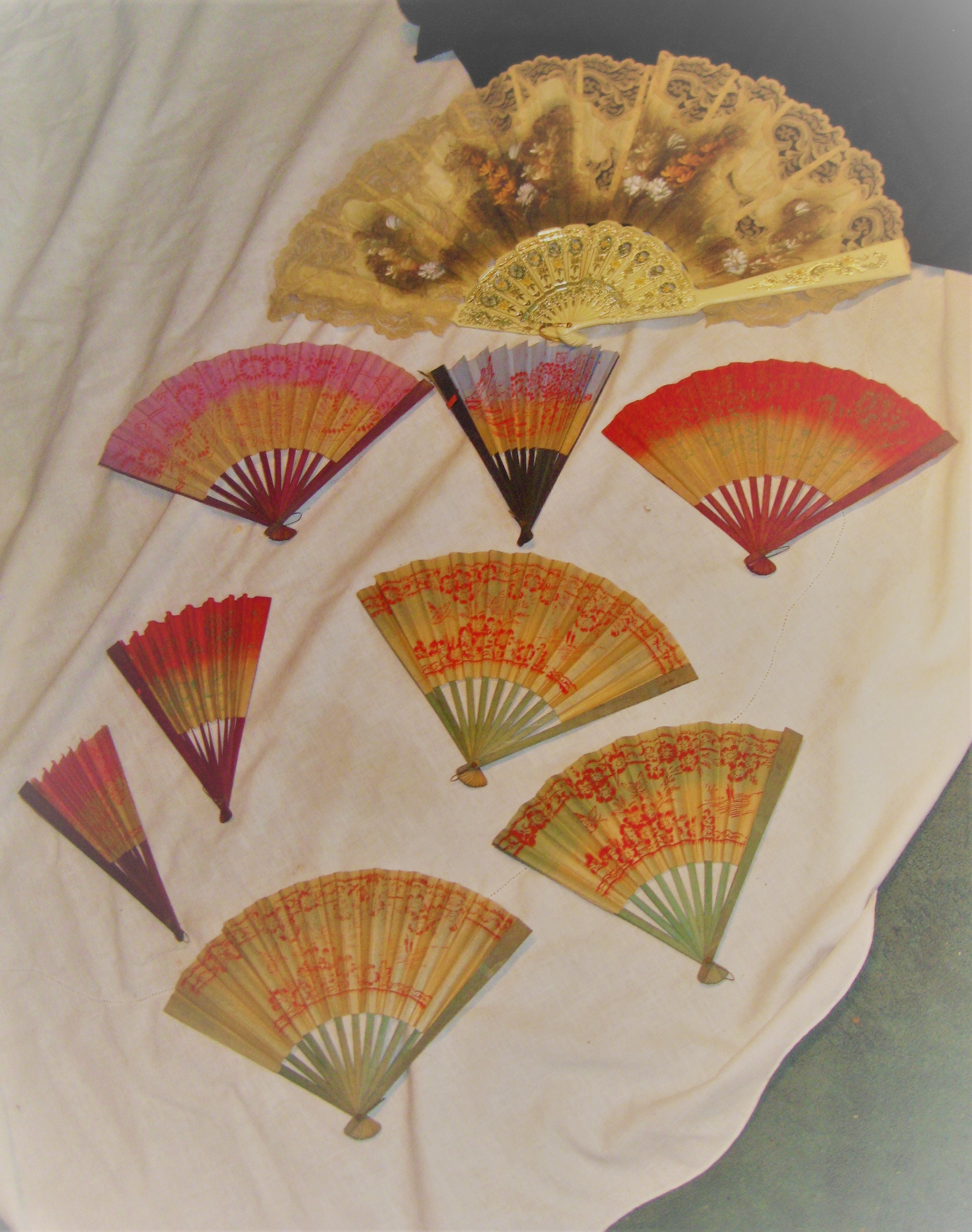 Vintage lot of hand FANS geo5632bt Etsy